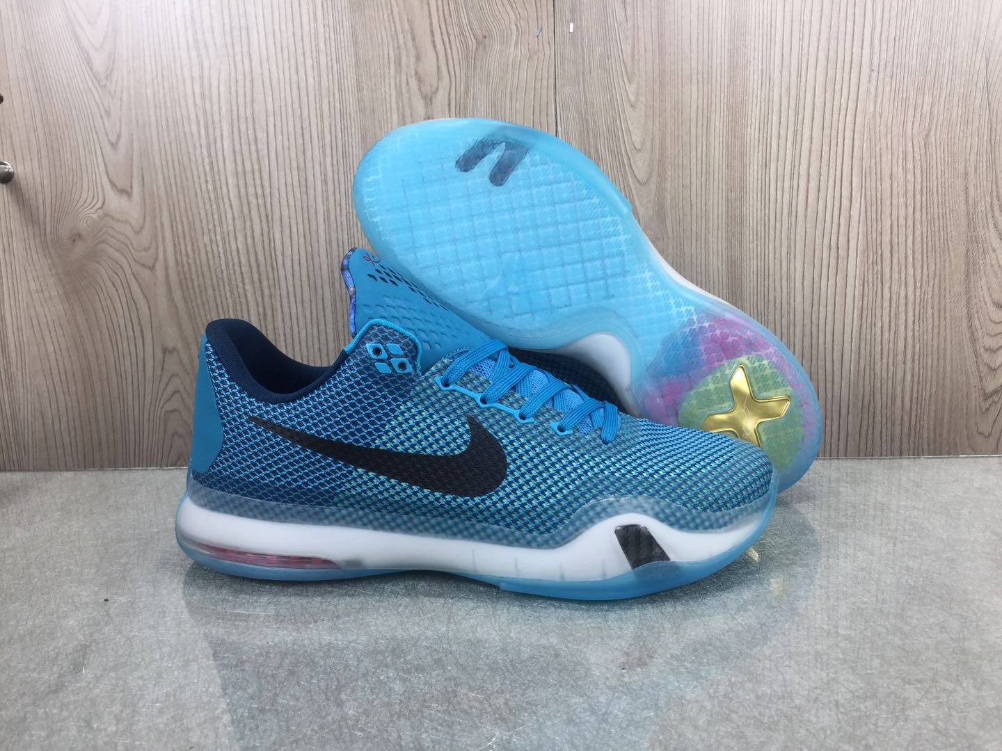 New Nike Kobe 10 Laker Blue Black Shoes